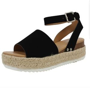 Black Open Toe Halter Ankle Strap